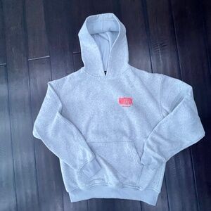 White fox heather grey hoodie